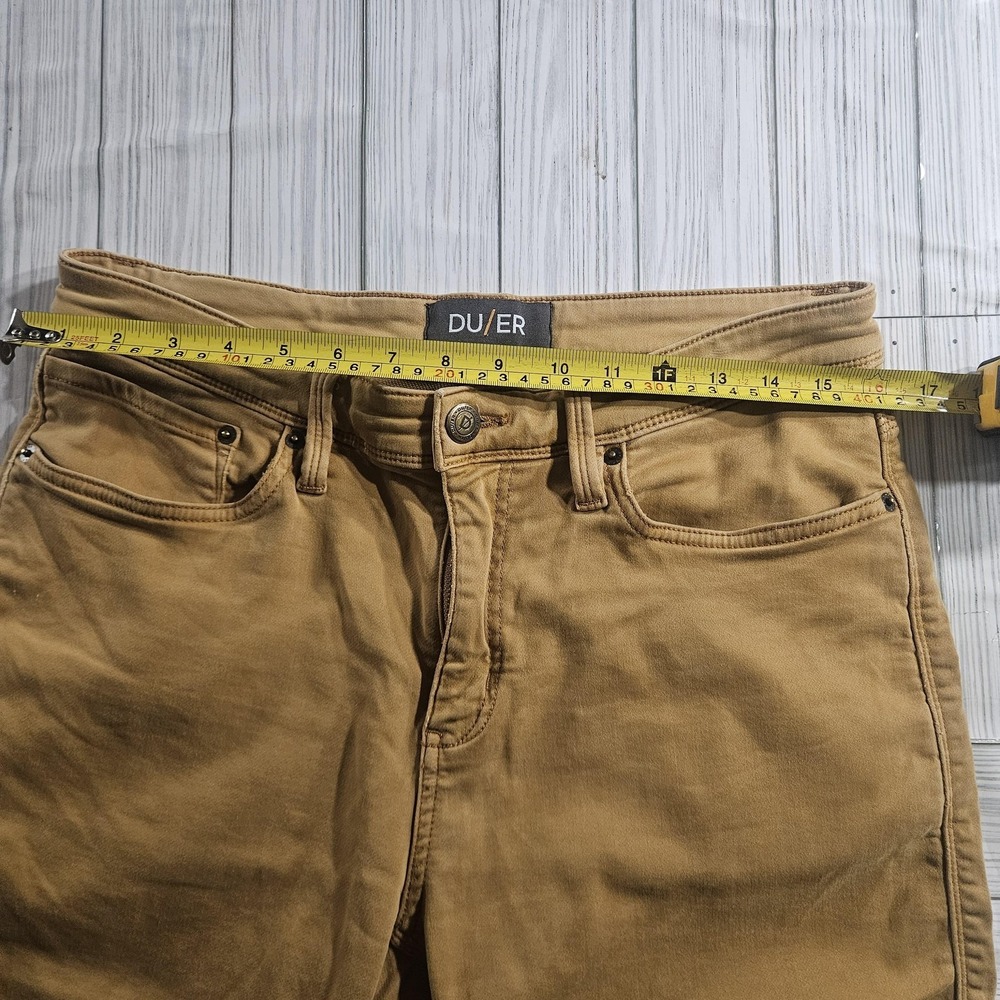 DU/ER Shorts Mens 33 Beige Canvas Chino 10 Inseam 5-Pocket Relaxed Fit Casual - Picture 4 of 5